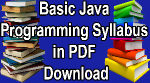 Basic Java Programming Syllabus in PDF Download