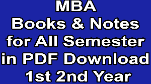 MBA Books & Notes for All Semester in PDF Download 1st 2nd Year