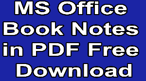 MS Office Book Notes in PDF Free Download