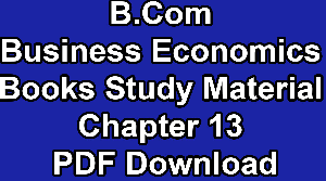 B.Com Business Economics Books Study Material Chapter 13 PDF Download