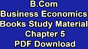 B.Com Business Economics Books Study Material Chapter 5 PDF Download