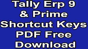 Tally Erp 9 & Prime Shortcut Keys PDF Free Download