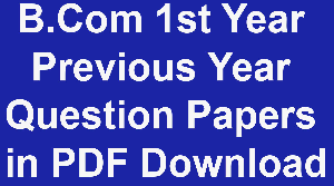 B.Com 1st Year Previous Year Question Papers in PDF Download 