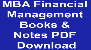 MBA Financial Management Books & Notes PDF Download