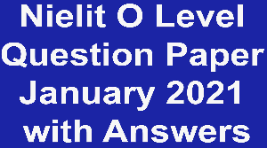 NIELIT O Level Question Paper January 2021 with Answers