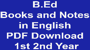 B.Ed Books and Notes in English PDF Download 1st 2nd Year