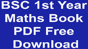 BSC 1st Year Maths Book PDF Free Download