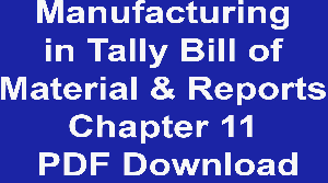 Manufacturing in Tally Bill of Material & Reports Chapter 11 PDF Download