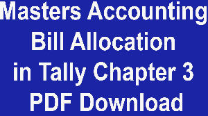Masters Accounting Bill Allocation in Tally Chapter 3 PDF Download