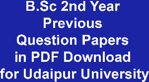 B.Sc 2nd Year Previous Question Papers in PDF Download for Udaipur University