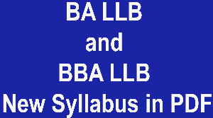 BA LLB and BBA LLB New Syllabus in PDF