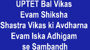 UPTET Bal Vikas Evam Shiksha Shastra Vikas ki Avdharna Evam Iska Adhigam se Sambandh