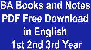 BA Books and Notes PDF Free Download in English 1st 2nd 3rd Year