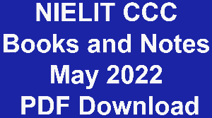 NIELIT CCC Books and Notes May 2022 PDF Download