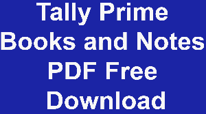 Tally Prime Books and Notes PDF Free Download