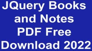 JQuery Books and Notes PDF Free Download 2022