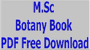 M.Sc Botany Book PDF Free Download