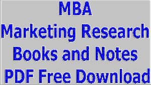 MBA Marketing Research Books and Notes PDF Free Download