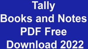 Tally Books and Notes PDF Free Download 2022