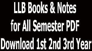 LLB Books & Notes for All Semester PDF Download 1st 2nd 3rd Year