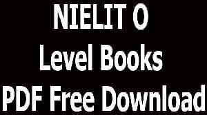 NIELIT O Level Books PDF Free Download