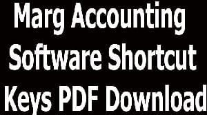 Marg Accounting Software Shortcut Keys PDF Download
