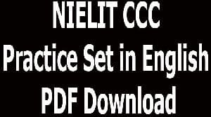 NIELIT CCC Practice Set in English PDF Download