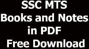 SSC MTS Books and Notes in PDF Free Download