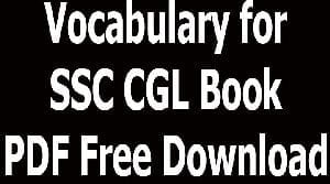 Vocabulary for SSC CGL Book PDF Free Download 