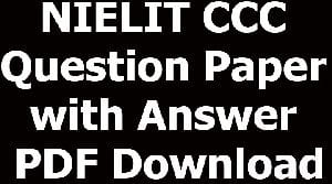 NIELIT CCC Question Paper with Answer PDF Download