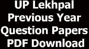 UP Lekhpal Previous Year Question Papers PDF Download