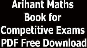Arihant Maths Book for Competitive Exams PDF Free Download
