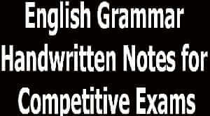 English Grammar Handwritten Notes for Competitive Exams PDF