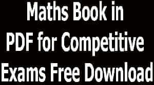 Maths Book in PDF for Competitive Exams Free Download