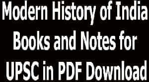 Modern History of India Books and Notes for UPSC in PDF Download