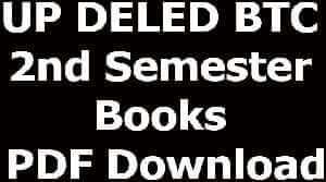 UP DELED BTC 2nd Semester Books PDF Download