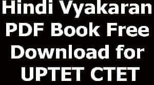 Hindi Vyakaran PDF Book Free Download for UPTET CTET