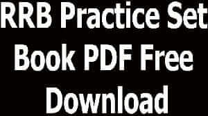 RRB Practice Set Book PDF Free Download