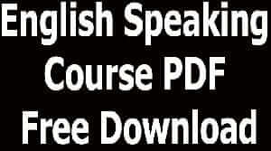 English Speaking Course PDF Free Download
