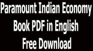 Paramount Indian Economy Book PDF Free Download