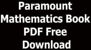 Paramount Mathematics Book PDF Free Download