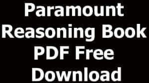Paramount Reasoning Book PDF Free Download
