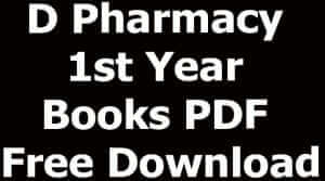 D Pharmacy 1st Year Books PDF Free Download