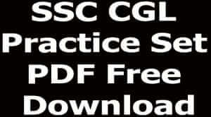 SSC CGL Practice Set PDF Free Download