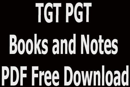 TGT PGT Books and Notes PDF Free Download