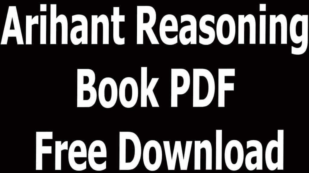 Arihant Reasoning Book PDF Free Download