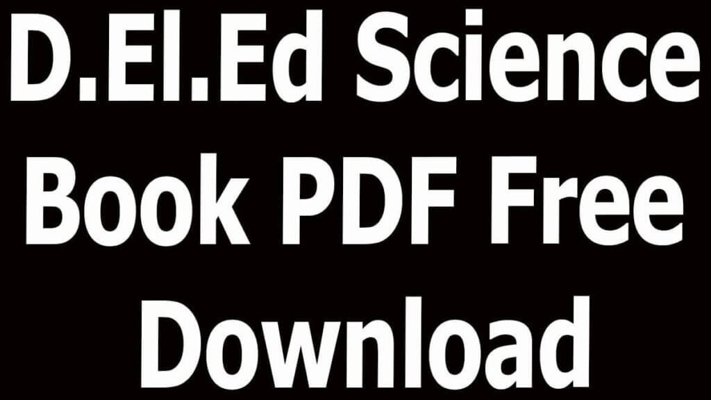 D.El.Ed Science Book PDF Free Download