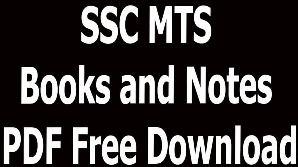 SSC MTS Books and Notes PDF Free Download