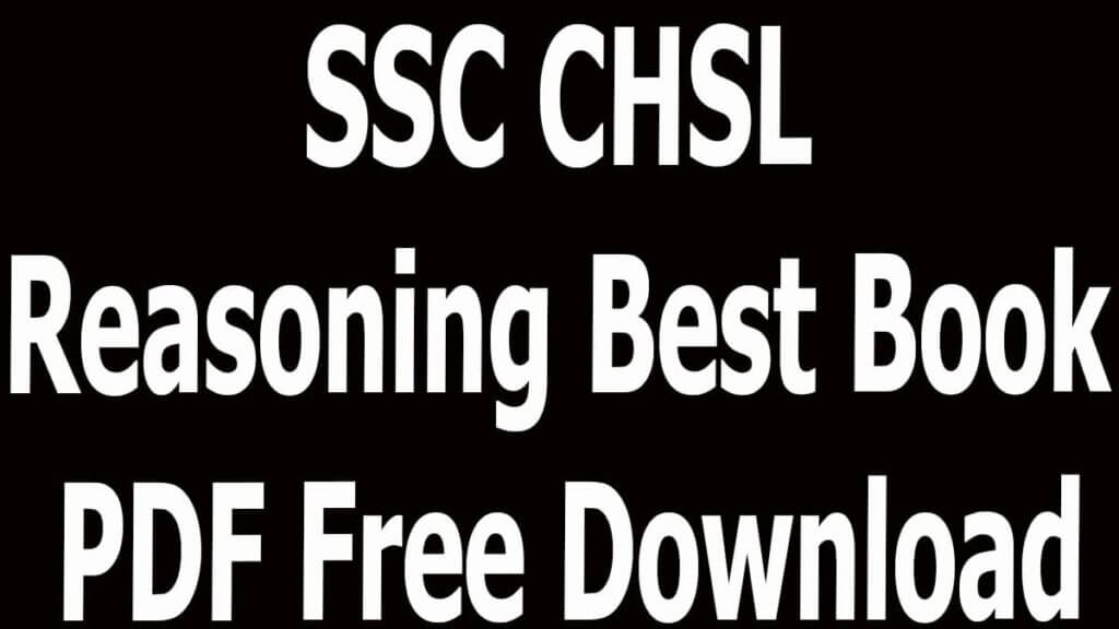 SSC CHSL Reasoning Best Book PDF Free Download