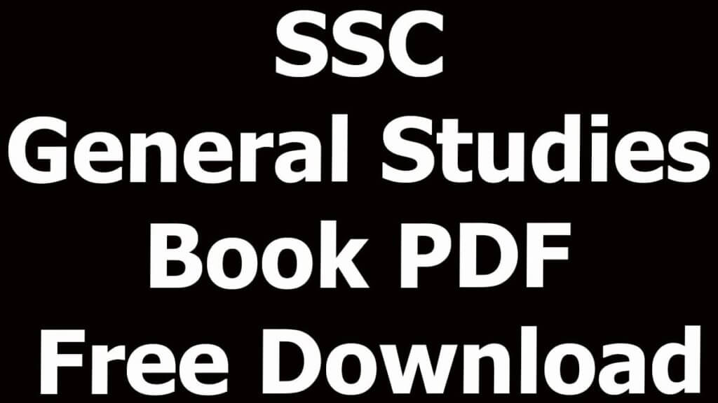SSC General Studies Book PDF Free Download